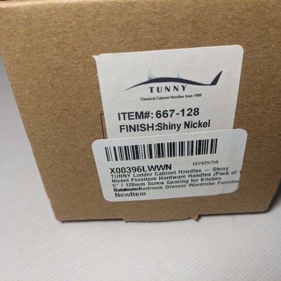 NEW- Set of 10 - Tunny Ladder Cabinet Handles - Shiny Nickle Finish - 5" - Picture 2 of 12